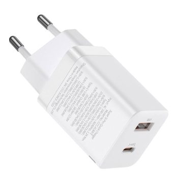 INCARCATOR retea Baseus Super Si Pro, Quick Charge 30W, 1 x USB 5V/3A, 1 x USB Type-C 5V/3A, alb CCSUPP-E02 (timbru verde 0.18 lei) - 6953156206359 
