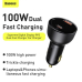 INCARCATOR auto Baseus Superme Digital Display PPS, Quick Charge 100W, 1 x USB 5V/4.5A si 1 x USB Type-C 5V/3A, negru CCZX-01 (timbru verde 0.18 lei) - 6953156206717 