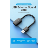 PLACI de SUNET Vention 1-port USB External Sound Card 0.15M Black(OMTP-CTIA), CDZB0
