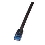 PATCH CORD UTP LOGILINK Cat6, cupru, flat, 10 m, negru, AWG32, CF2093U (timbru verde 0.18 lei) 