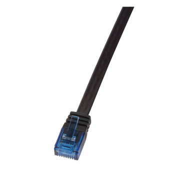 PATCH CORD UTP LOGILINK Cat6, cupru, flat, 10 m, negru, AWG32, CF2093U (timbru verde 0.18 lei) 