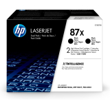 Dual-Pack Original HP Black, nr.87X, pentru LaserJet M501|M506|M527, 2 x 18K, (timbru verde 1.2 lei) , CF287XD 