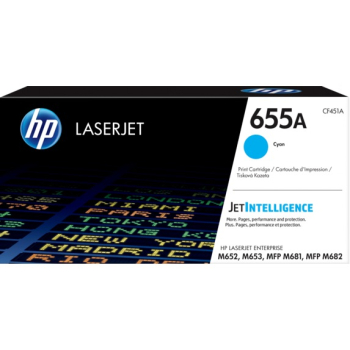 Toner Original HP Cyan, nr.655A, pentru Color LaserJet M652|M653|M681|M682, 10.5K, (timbru verde 1.2 lei) , CF451A 