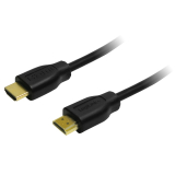 CABLU video LOGILINK, HDMI (T) la HDMI (T), 0.5m, conectori auriti, rezolutie maxima 4K UHD (3840 x 2160) la 30 Hz, negru, CH0005 (timbru verde 0.08 lei) 