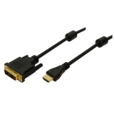 ADAPTOR video Logilink, HDMI (T) la DVI-D(T), rezolutie maxima 2K FHD (1920 x 1200) la 60 Hz, conectori auriti, 3m, negru, CH0013 (timbru verde 0.08 lei) 