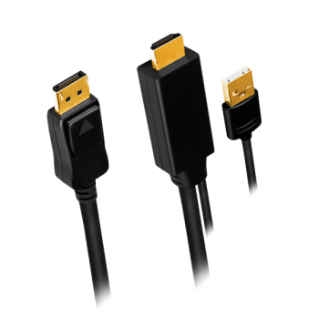 CABLU video LOGILINK, HDMI (T) 1.4 + USB (T) la DisplayPort (T) 1.2, 1m, conectori auriti, rezolutie maxima 4K (3840 x 2160) la 30 Hz, plastic, triplu ecranaj, USB powered, negru, 