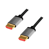CABLU video LOGILINK, HDMI (T) la HDMI (T) 2.1 UHS, 2m, conectori auriti, rezolutie maxima 8K (7680 x 4320) la 60 Hz, aluminiu, negru, CHA0105 (timbru verde 0.8 lei) 