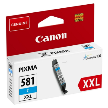 Cartus Cerneala Original Canon Cyan, CLI-581XXLC, pentru Pixma TR7550|TR8550|TS6150|TS6250|TS705|TS8150|TS8250|TS9150|TS9155|TS9550, , (timbru verde 0.15 lei), 1995C001AA 