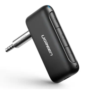 ADAPTOR Bluetooth Jack 3.5 Ugreen, CM276 acumulator inclus, microfon inclus, convertor audio wireless, versiune bluetooth 5.0, negru 70303 (timbru verde 0.18 lei) - 6957303873036 