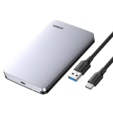 RACK extern Ugreen, CM300 pt HDD si SSD SATA 2.5 conectare USB 3.1 Gen2 max 6 Gbps, cablu inclus USB to USB Type-C, aluminiu, gri 70498 (timbru verde 0.8 lei) - 6957303874989 