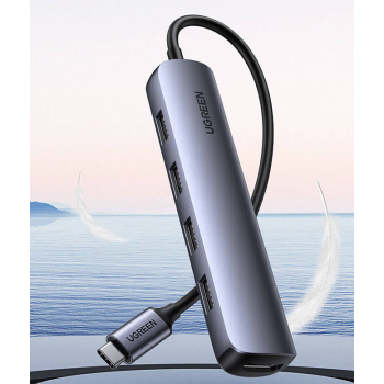 DOCKING Station Ugreen, CM417 conectare PC USB Type-C, USB 3.0 x 4|HDMI x 1/4K/30Hz, aluminiu, gri 20197 (timbru verde 0.8 lei) - 6957303821976 