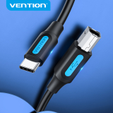 Cablu adaptor Vention, USB B (T) la USB-C (T), 1.5m, 480 Mbps, TPE, negru, 
