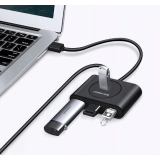 HUB extern Ugreen, CR113 porturi USB: USB 3.0 x 4, conectare prin USB 3.0, lungime 0.5 m, negru, 20290 (timbru verde 0.8 lei) - 6957303822904 