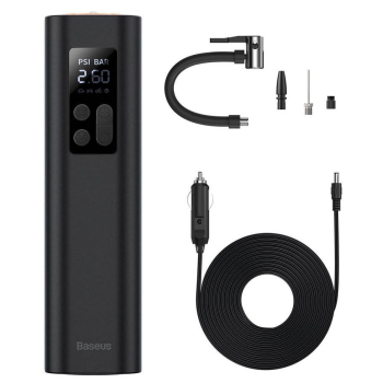 COMPRESOR AUTO Baseus Super Mini, alimentare 12 V bricheta auto, display LED, presiune maxima 3 bar, negru (timbru verde 0.80 lei) CRCQ000001 - 6932172603175 