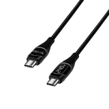 CABLU alimentare si date LOGILINK, pt. smartphone, USB 2.0, USB Type-C (T) la USB Type-C (T), 2m, PD 240W, OLED Display, conectori placati cu nichel, negru, 