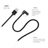 CABLU alimentare si date LOGILINK, pt. smartphone, USB 2.0, USB Type-C (T) la USB-A (T) la 180 grade, 1m, 2 x ecranat, aluminiu, negru, CU0192 (timbru verde 0.08 lei) 