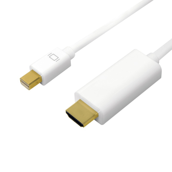 CABLU video LOGILINK, adaptor Mini-DisplayPort (T) la HDMI (T), 1m, conectori auriti, rezolutie maxima 4K UHD (3840 x 2160) la 30 Hz, alb, CV0122 (timbru verde 0.18 lei) 