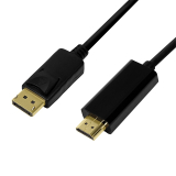CABLU video LOGILINK, adaptor DisplayPort (T) la HDMI (T), 2m, conectori auriti, rezolutie maxima 4K UHD (3840 x 2160) la 30 Hz, negru, CV0127 (timbru verde 0.8 lei) 