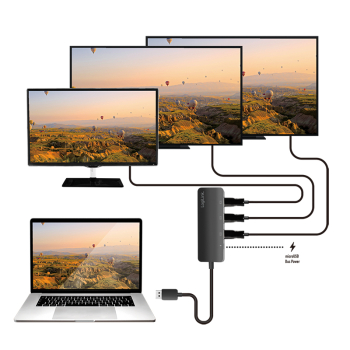 ADAPTOR video LOGILINK, splitter DisplayPort (T) la 3 x HDMI (M), rezolutie maxima UHD (3840 x 2160), 1 x 4K/60 Hz + 2 x 30 Hz, conectori nichelati, 60 Hz, 0.17 m, negru CV0146 (timbru verde 0.18 le ADAPTOR video LOGILINK, splitter DisplayPort (T) la 3 x HDMI (M), rezolutie maxima UHD (3840 x 2160), 1 x 4K/60 Hz + 2 x 30 Hz, conectori nichelati, 60 Hz, 0.17 m, negru CV0146 (timbru verde 0.18 le