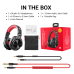 Casca OneOdio cu fir detasabil, tip over ear, utilizare profesionala, DJ, conectare prin Jack 3.5 mm | Jack 6.35 mm, difuzor 40 mm, impedanta 32 Ohm, negru | rosu, A71-Red (timbru verde 0.8lei) 