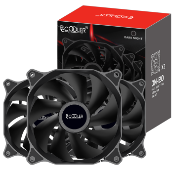 SET 3 VENTILATOARE PCCOOLER, 120mm, 1200 RPM, LED , conector 3 pin, DN120 3 IN 1 