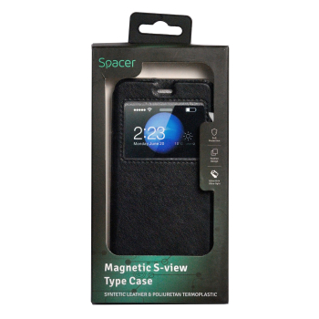 Spacer Husa Huawei telefon P10, negru, tip magnetica, tip portofel, SPT-M-HW.P10 Spacer Husa Huawei telefon P10, negru, tip magnetica, tip portofel, SPT-M-HW.P10
