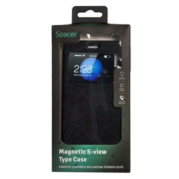 Spacer Husa Huawei telefon P9, negru, tip magnetica, tip portofel, SPT-M-HW.P9 