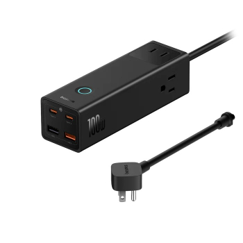 INCARCATOR RETEA Baseus PowerCombo Pro Powerstrip, Quick Charge 100W, 3 x AC, 2 x USB Type-C Output 5V/3A, 2 x USB, lungime cablu 1.5m, negru E00023509113-00 (timbru verde 0.18 lei) - 6932172634995 