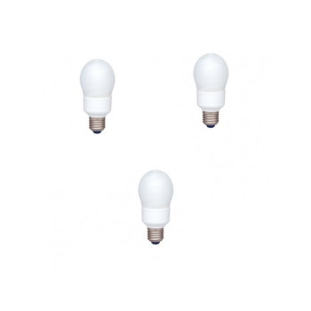 SET 3 becuri fluorescent Panasonic, soclu E27, putere 13W, forma oval, lumina alb rece, alimentare 220 - 240 V, EFA13E672V-3 (timbru verde 1.35 lei) 