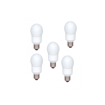 SET 5 becuri fluorescent Panasonic, soclu E27, putere 13W, forma oval, lumina alb rece, alimentare 220 - 240 V, EFA13E672V-5 (timbru verde 2.25 lei) 