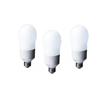 SET 3 becuri fluorescent Panasonic, soclu E27, putere 24W, forma oval, lumina alb calda, alimentare 220 - 240 V, EFA24E282V-3 (timbru verde 1.35 lei) 