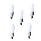 SET 5 becuri fluorescent Panasonic, soclu E27, putere 24W, forma oval, lumina alb calda, alimentare 220 - 240 V, EFA24E282V-5 (timbru verde 2.25 lei) 