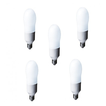 SET 5 becuri fluorescent Panasonic, soclu E27, putere 24W, forma oval, lumina alb calda, alimentare 220 - 240 V, EFA24E282V-5 (timbru verde 2.25 lei) 