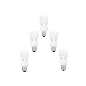 SET 5 becuri fluorescent Panasonic, soclu E27, putere 11W, forma spirala, lumina alb calda, alimentare 220 - 240 V, EFD11E27HD3E-5 (timbru verde 2.25 lei) 