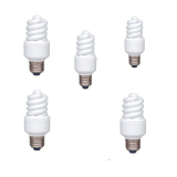 SET 5 becuri fluorescent Panasonic, soclu E27, putere 13W, forma spirala, lumina alb rece, alimentare 220 - 240 V, EFD13E672V-5 (timbru verde 2.25 lei) 