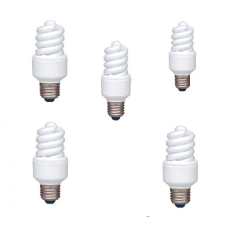 SET 5 becuri fluorescent Panasonic, soclu E27, putere 13W, forma spirala, lumina alb rece, alimentare 220 - 240 V, EFD13E672V-5 (timbru verde 2.25 lei) 
