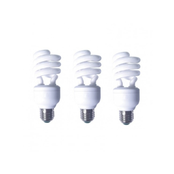 SET 3 becuri fluorescent Panasonic, soclu E27, putere 19W, forma spirala, lumina alb rece, alimentare 220 - 240 V, EFD19E65HD3E-3 (timbru verde 1.35 lei) 