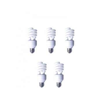 SET 5 becuri fluorescent Panasonic, soclu E27, putere 19W, forma spirala, lumina alb rece, alimentare 220 - 240 V, EFD19E65HD3E-5 (timbru verde 2.25 lei) 