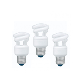 SET 3 becuri fluorescent Panasonic, soclu E27, putere 5W, forma spirala, lumina alb calda, alimentare 220 - 240 V, EFD5E27HD3E-3 (timbru verde 1.35 lei) 
