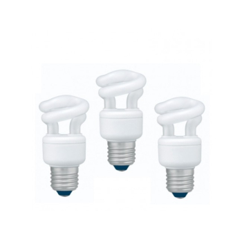 SET 3 becuri fluorescent Panasonic, soclu E27, putere 5W, forma spirala, lumina alb calda, alimentare 220 - 240 V, EFD5E27HD3E-3 (timbru verde 1.35 lei) 