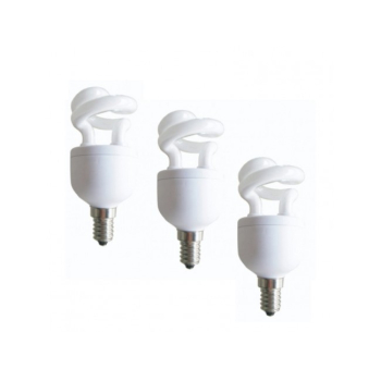 SET 3 becuri fluorescent Panasonic, soclu E27, putere 5W, forma spirala, lumina alb calda, alimentare 220 - 240 V, EFD5E27HDE14E-3 (timbru verde 1.35 lei) 