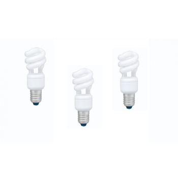 SET 3 becuri fluorescent Panasonic, soclu E27, putere 8W, forma spirala, lumina alb calda, alimentare 220 - 240 V, EFD8E27HD3E-3 (timbru verde 1.35 lei) 