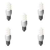 SET 3 becuri fluorescent Panasonic, soclu E27, putere 8W, forma spirala, lumina alb rece, alimentare 220 - 240 V, EFD8E65HD-5 (timbru verde 1.35 lei) 
