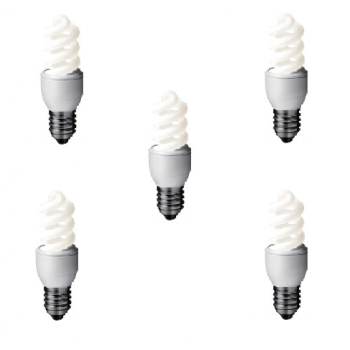 SET 3 becuri fluorescent Panasonic, soclu E27, putere 8W, forma spirala, lumina alb rece, alimentare 220 - 240 V, EFD8E65HD-5 (timbru verde 1.35 lei) 