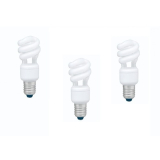SET 3 becuri fluorescent Panasonic, soclu E27, putere 8W, forma spirala, lumina alb rece, alimentare 220 - 240 V, EFD8E65HD3E-3 (timbru verde 1.35 lei) 
