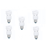 SET 5 becuri fluorescent Panasonic, soclu E27, putere 8W, forma spirala, lumina alb rece, alimentare 220 - 240 V, EFD8E65HD3E-5 (timbru verde 2.25 lei) 