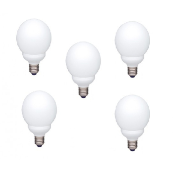 SET 5 becuri fluorescent Panasonic, soclu E27, putere 13W, forma sferic, lumina alb rece, alimentare 220 - 240 V, EFG13E672V-5 (timbru verde 2.25 lei) 