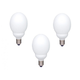 SET 3 becuri fluorescent Panasonic, soclu E27, putere 18W, forma sferic, lumina alb calda, alimentare 220 - 240 V, EFG18E27HD-3 (timbru verde 1.35 lei) 
