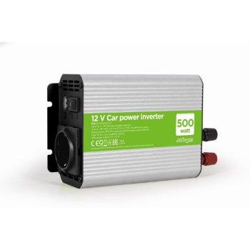 INVERTER GEMBIRD cu sinusoida simulata, Inverter auto, 500W, Schuko x 1, USB 5V / 2.1A, baterie 10-16V, EG-PWC500-01, (timbru verde 4 lei) 