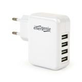 ALIMENTATOR retea 220V GEMBIRD, universal, 4 x USB, maxim 3.1A, alb, EG-U4AC-02 (timbru verde 0.18 lei) 